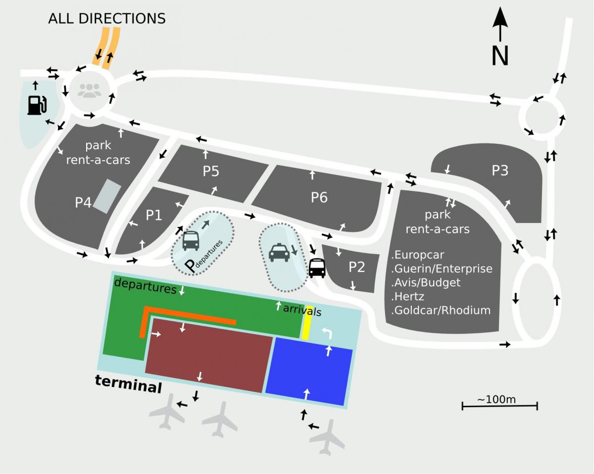 Mapa do aeroporto de sevilha
