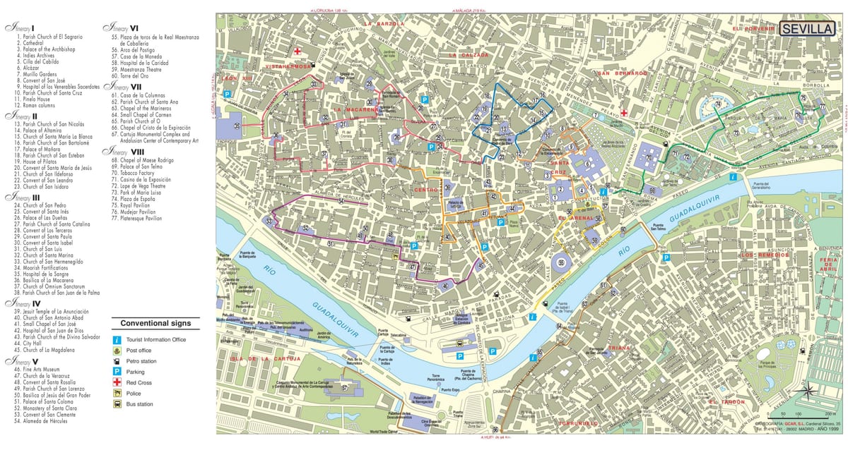 Sevilha passeios mapa