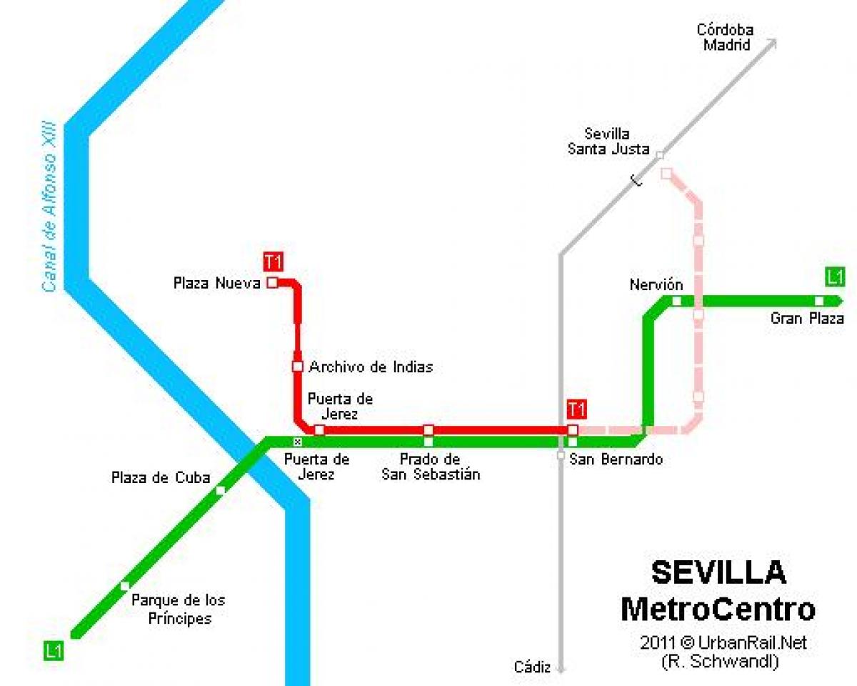 mapa de Sevilha eléctrico