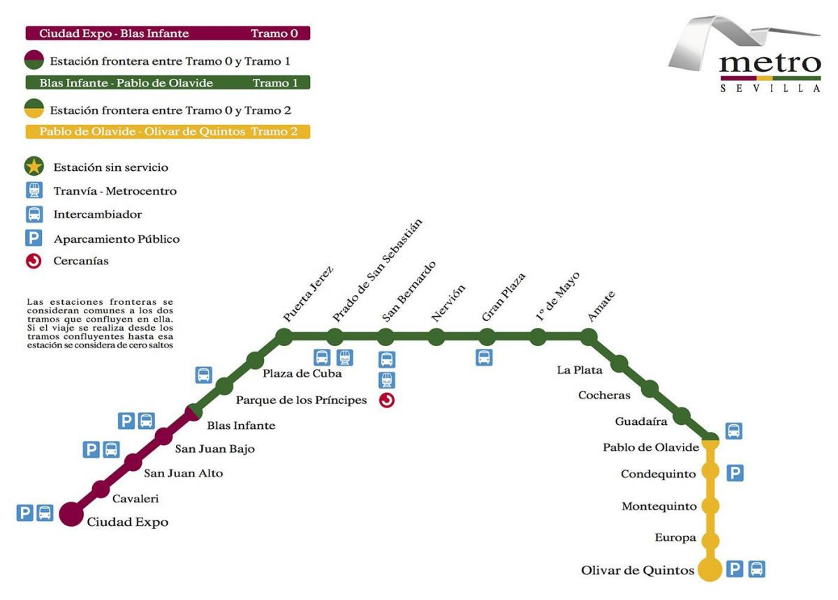 metro mapa de Sevilha