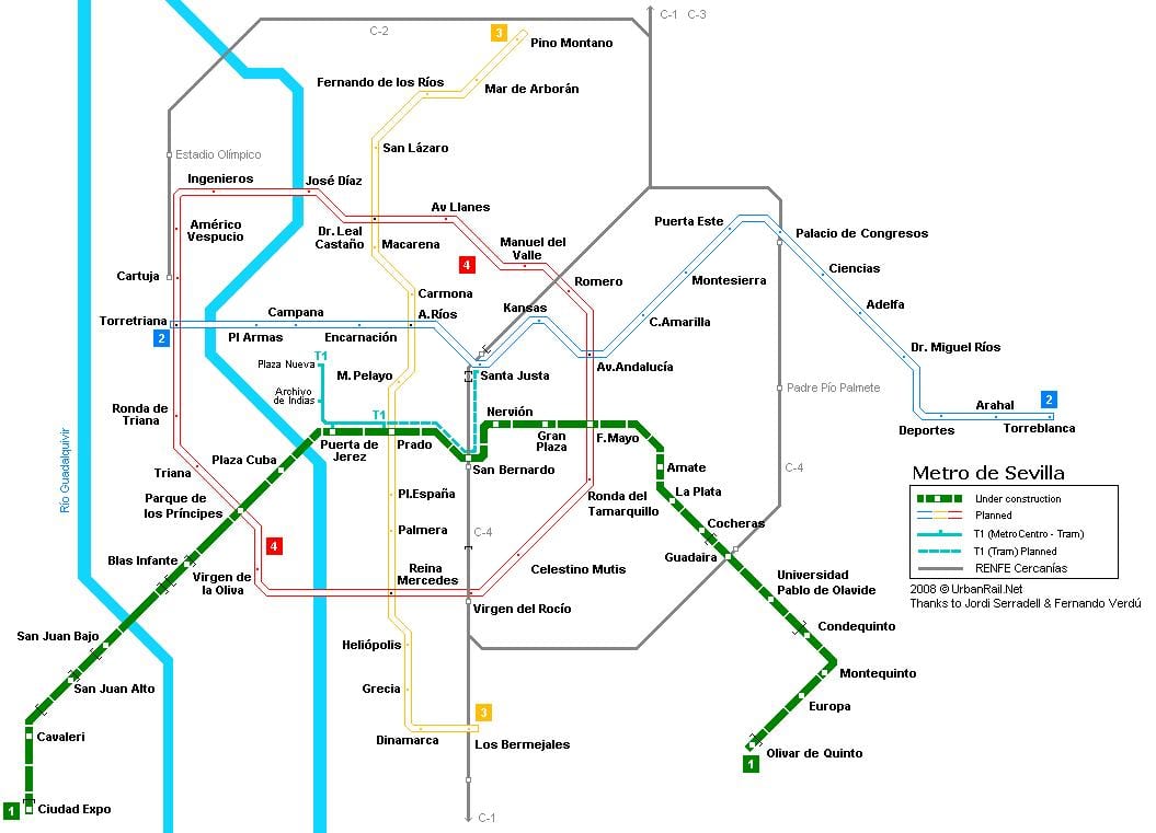 mapa de Sevilha estação ferroviária