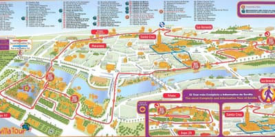Pontos turísticos da cidade de Sevilha mapa