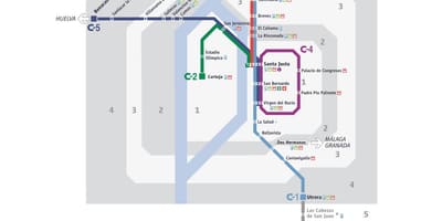 Mapa de Sevilha trem 