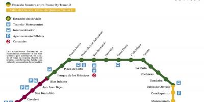 Mapa de Sevilha metrô