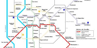 Mapa do metro de Sevilha