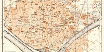 Mapa da cidade velha de Sevilha, espanha